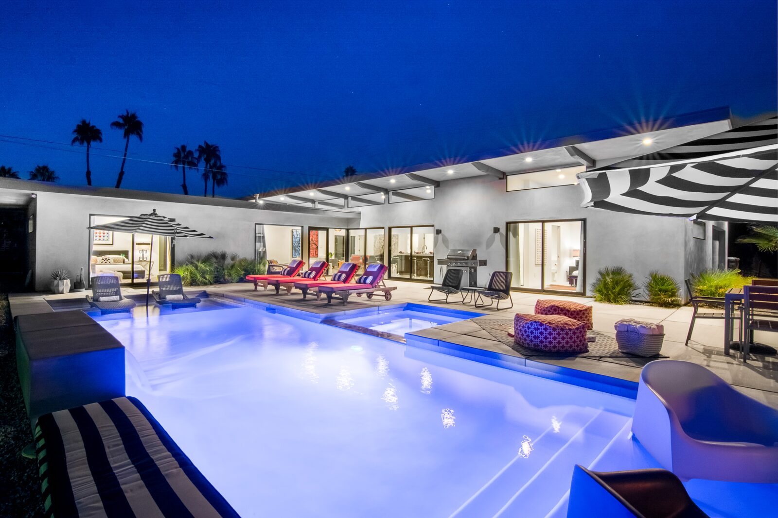 Private Palm Springs pool and desert landscaping at Palms at Park Villa